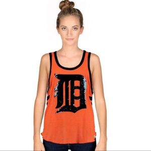 Women's Detroit Tigers PINK Victoria’s Secret Orange Black Collegiate Tank Top